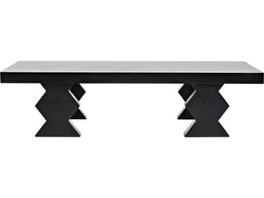 Noir Furniture Suzu Hand Rubbed Black 70'' x 38'' Rectangular Coffee Table NOIGTAB1015HB