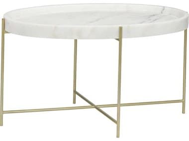 Noir Furniture Che Antique Brass 32'' x 22'' Oval Cocktail Table NOIGTAB1018MB