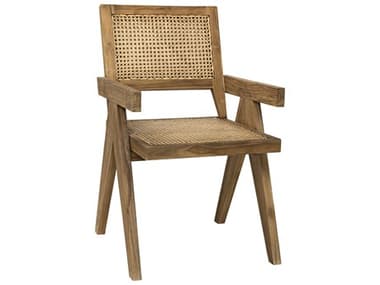 Noir Furniture Jude Teak / Caning Dining Arm Chair NOIGCHA278T