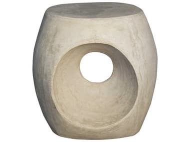 Noir Furniture Trou Fiber Cement 18'' Round Drum Table & Stool NOIAR194