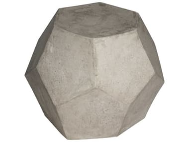 Noir Furniture Geometry Fiber Cement 23'' Octagonal Drum Table & Stool NOIAR233