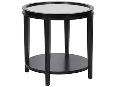 Noir Furniture Living Room Accents Hand Rubbed Black 26'' Wide Round End Table NOIGTAB251HB
