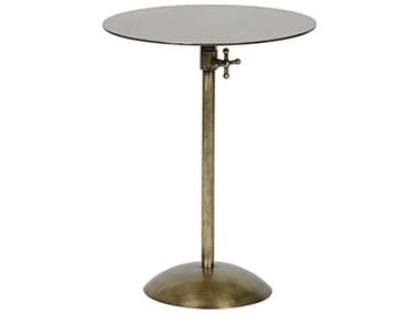 Noir Furniture Felix Antique Brass 16.5'' Round Pedestal Table NOIGTAB654MB