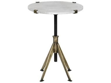 Noir Furniture Living Room Accents Antique Brass 20'' Wide Round Pedestal Table NOIGTAB679MBS