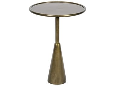 Noir Furniture Hiro Antique Brass 17'' Round Pedestal Table NOIGTAB696MB