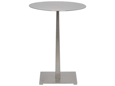 Noir Furniture Stiletto Antique Silver 15'' Round Pedestal Table NOIGTAB812ASV