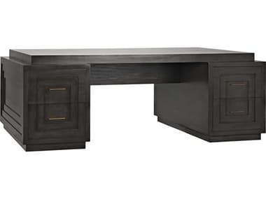 Noir Office Essentials 86" Pale Brown Mahogany Wood Credenza Desk NOIGDES159P
