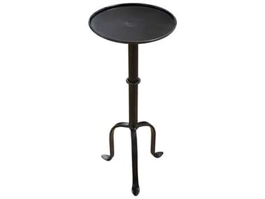 Noir Round Black Metal End Table NOIGTAB303MTB