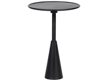 Noir Round Black Metal End Table NOIGTAB690MTB