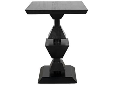 Noir 18" Square Wood Hand Rubbed Black End Table NOIGTAB918HB
