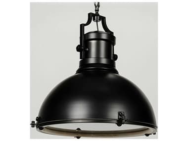 Noir 21" 1-Light Black Dome Pendant NOILAMP334MTB