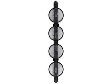 Noir 31" Tall 4-Light Black Metal Glass Wall Sconce NOILAMP769MTB