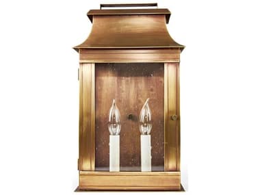 Northeast Lantern Concord Antique Brass Two-Light Outdoor Wall Light with Clear Glass NL5721ABLT2CLR