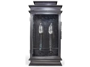 Northeast Lantern Empire 2 - Light 18'' High Outdoor Wall Light with Clear Seedy Glass NL8831DBLT2CSGPM