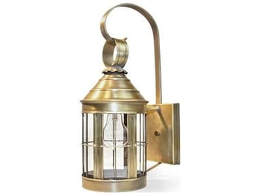 Northeast Lantern Heal 16'' High 1 - Light Outdoor Wall Light with Clear Seedy Glass NL3317ABMEDCSG