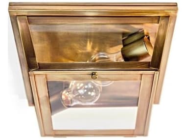 Northeast Lantern Williams 11" 2-Light Antique Brass Glass Flush Mount NL4204ABMED2CLR