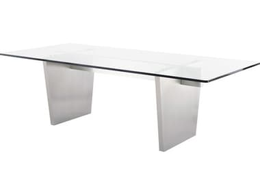 Nuevo Aiden 94" Rectangular Glass Silver Dining Table NUEHGNA437