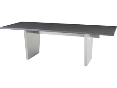 Nuevo Aiden 96" Rectangular Wood Matte Oxidized Grey Silver Dining Table NUEHGNA454