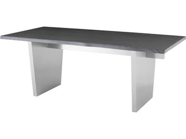 Nuevo Aiden 78" Rectangular Wood Matte Oxidized Grey Silver Dining Table NUEHGNA455
