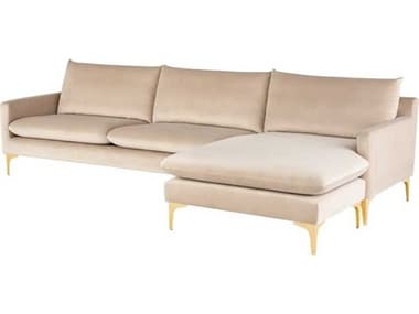 Nuevo Anders Matte Nude / Gold Sectional Sofa NUEHGSC565