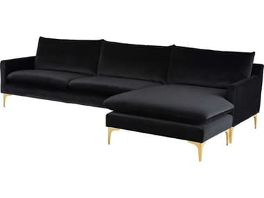 Nuevo Anders Matte Black / Gold Sectional Sofa NUEHGSC583