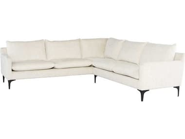 Nuevo Anders 103" Wide White Fabric Upholstered Sectional Sofa NUEHGSC811