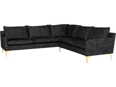 Nuevo Anders Salt & Pepper / Gold Brushed Sectional Sofa NUEHGSC846