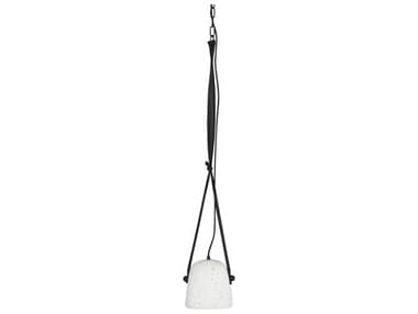 Nuevo Anora 8" 1-Light Speckle Terrazzo Black White LED Bell Mini Pendant NUEHGSK406