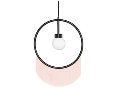 Nuevo Blanca 15" 1-Light Blush Black Matte Pink Round Pendant NUEHGSK382