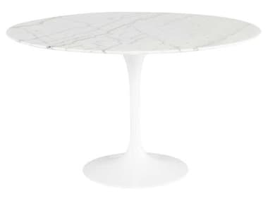 Nuevo Cal White Marble 48'' Wide Round Dining Table NUEHGEM855