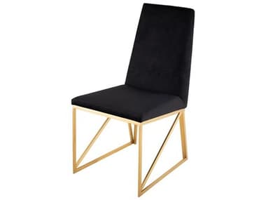 Nuevo Caprice Black Fabric Upholstered Side Dining Chair NUECAPRICEDINCHGLD
