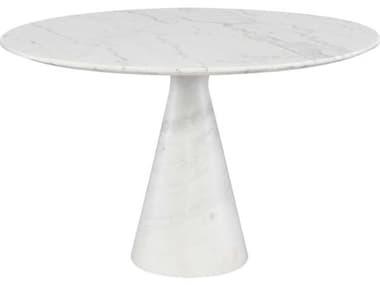 Nuevo Claudio 47" Round White Marble Dining Table NUEHGNA585