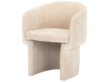 Nuevo Clementine White Fabric Upholstered Arm Dining Chair NUEHGSC757