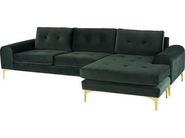 Nuevo Colyn Matte Emerald Green / Gold Sectional Sofa NUEHGSC507