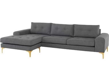 Nuevo Colyn Matte Shale Grey / Gold Sectional Sofa NUEHGSC508
