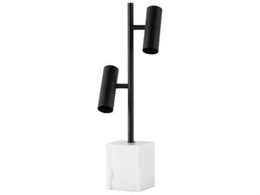 Nuevo Dane Matte Black White Table Lamp NUEHGSK309