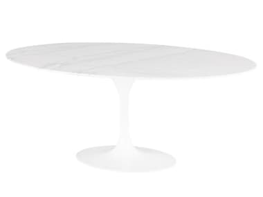 Nuevo Echo White 77'' Wide Oval Dining Table NUEHGEM851