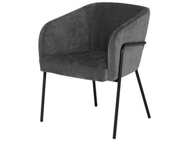 Nuevo Estella Black Fabric Upholstered Arm Dining Chair NUEHGMV190