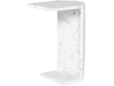 Nuevo Gia 15" Rectangular Bianco Honed Marble End Table NUEHGVI120