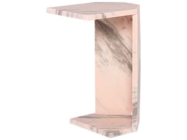 Nuevo Gia 15" Rectangular Rosa Honed Marble End Table NUEHGVI121