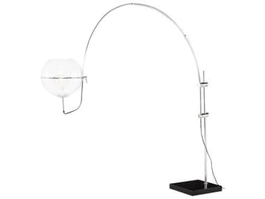 Nuevo Grand Bend Glass 67-100" Tall Clear Silver Floor Lamp NUEHGSK260