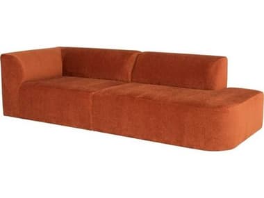 Nuevo Isla 105" Terra Cotta Black Orange Fabric Upholstered Sofa NUEHGSC777