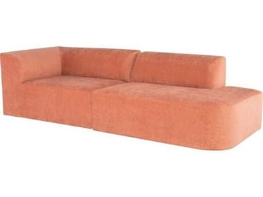 Nuevo Isla 104" Nectarine Black Orange Fabric Upholstered Sofa NUEHGSC778