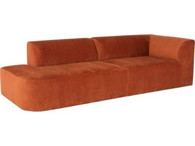 Nuevo Isla 105" Terra Cotta Black Orange Fabric Upholstered Sofa NUEHGSC839