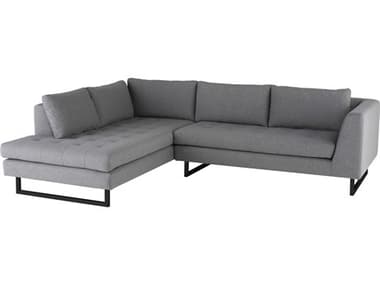 Nuevo Janis 104" Wide Gray Fabric Upholstered Sectional Sofa NUEHGSC523