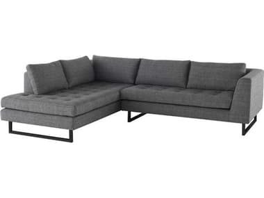 Nuevo Janis 104" Wide Gray Fabric Upholstered Sectional Sofa NUEHGSC524