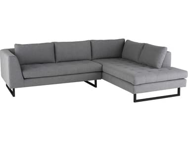 Nuevo Janis 104" Wide Gray Fabric Upholstered Sectional Sofa NUEHGSC533