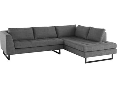 Nuevo Janis 104" Wide Gray Fabric Upholstered Sectional Sofa NUEHGSC534