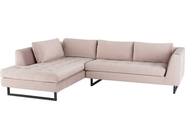 Nuevo Janis 104" Wide Pink Fabric Upholstered Sectional Sofa NUEHGSC592
