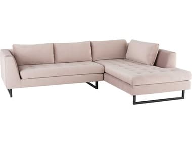 Nuevo Janis 104" Wide Pink Fabric Upholstered Sectional Sofa NUEHGSC594